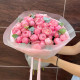 Роскошный букет из 15 веток премиальной кустовой пион розы Silva Pink и эвкалипта