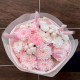 Воздушный букет из кустовой хризантемы, хлопка и лагуруса