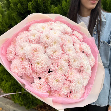 Букет из 13 кустовых хризантем